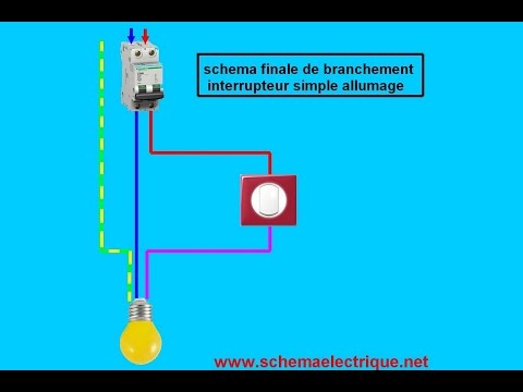 schema branchement cablage interrupteur simple allumage