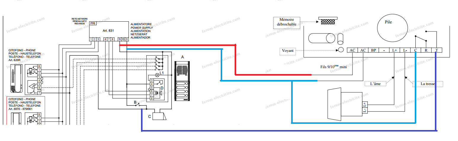 Schema De Cablage Interphone Extel ~ schéma câblage et branchement de